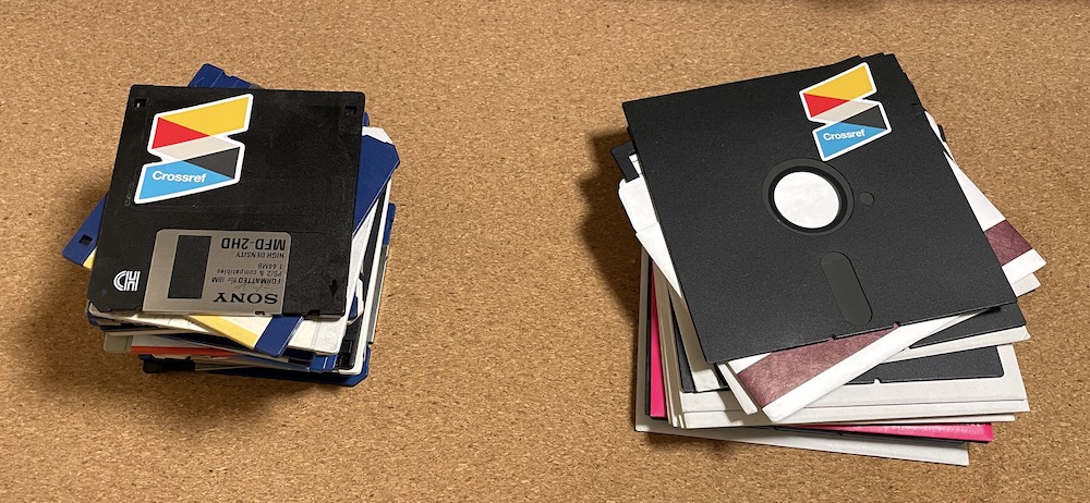 two stacks of disks