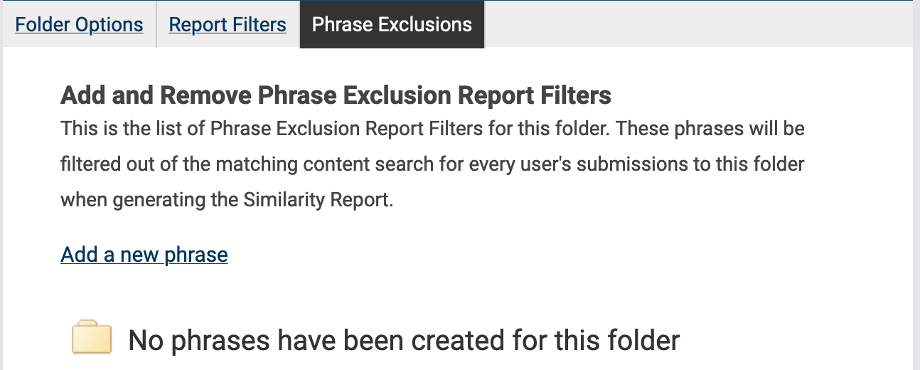 Phrase exclusions